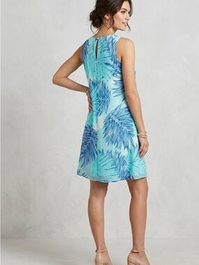 Calvin Klein Tropical Palm Print Sleeveless Dress Size 10